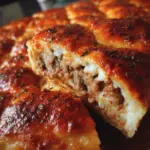 Blätterteig gefüllt mit Hackfleisch und Käse