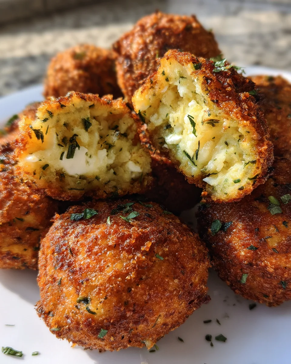 Knusprige Zucchini-Feta-Bällchen