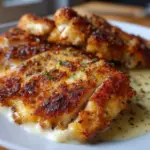 Knuspriges Parmesan-Hähnchen mit cremiger Alfredo-Soße