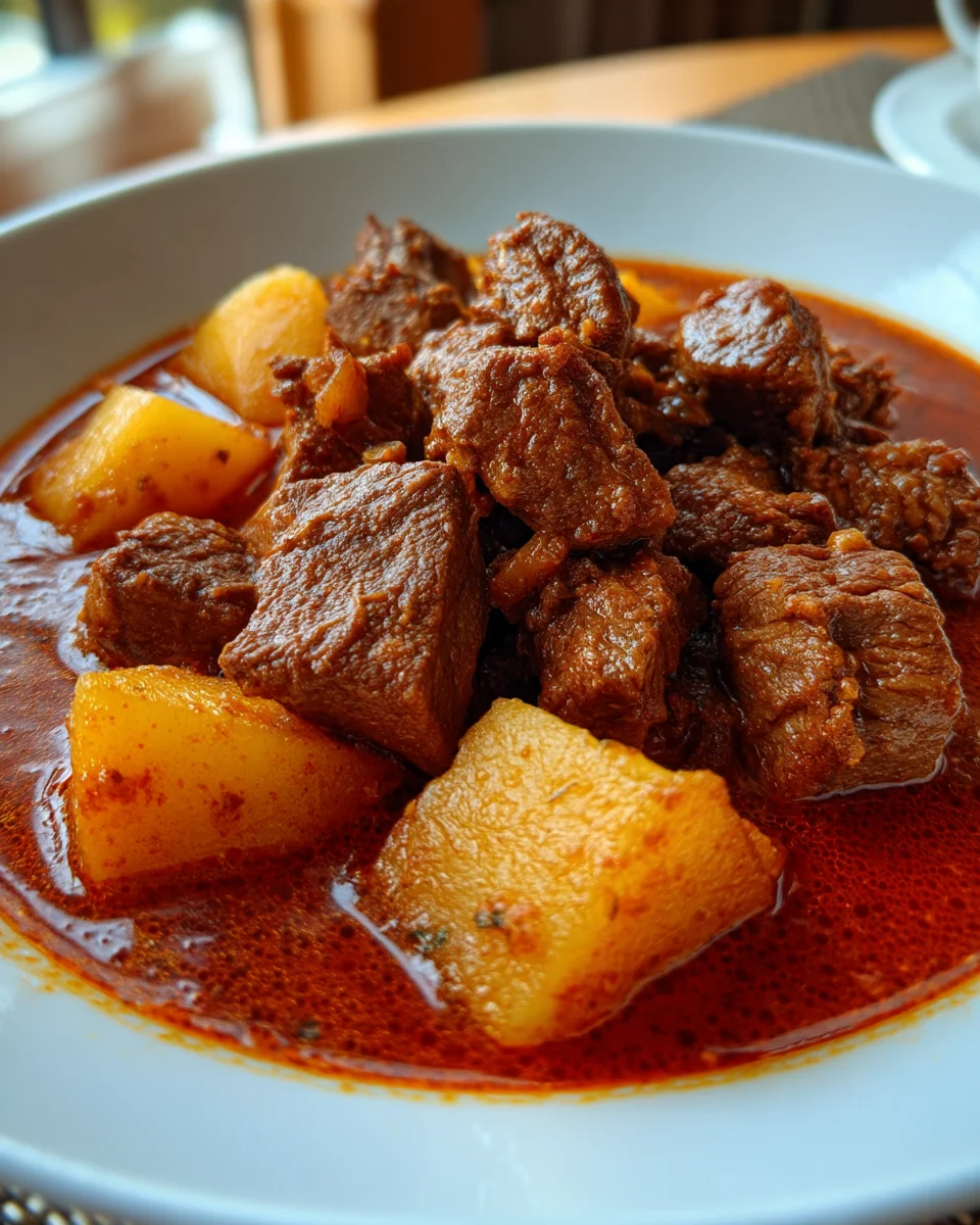 Kräftige Ungarische Gulaschsuppe mit Kartoffeln
