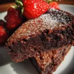 Maulwurfkuchen mit Erdbeeren