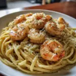 Spaghetti Alfredo mit Garnelen
