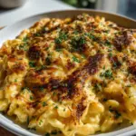 cremiges Käsespätzle Rezept mit Röstzwiebeln und Sahne