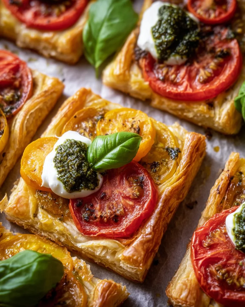 Blätterteig-Tomaten-Quadrate