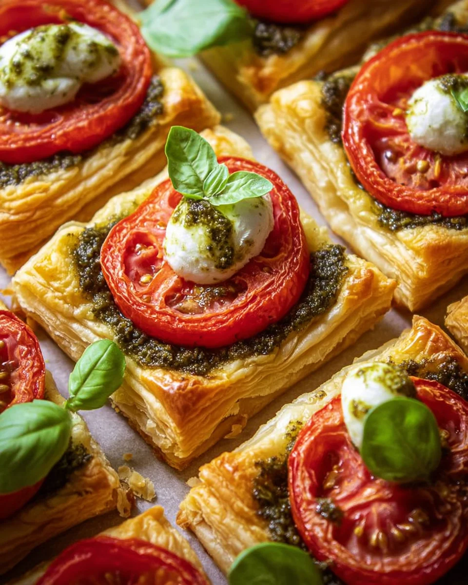 Blätterteig-Tomaten-Quadrate