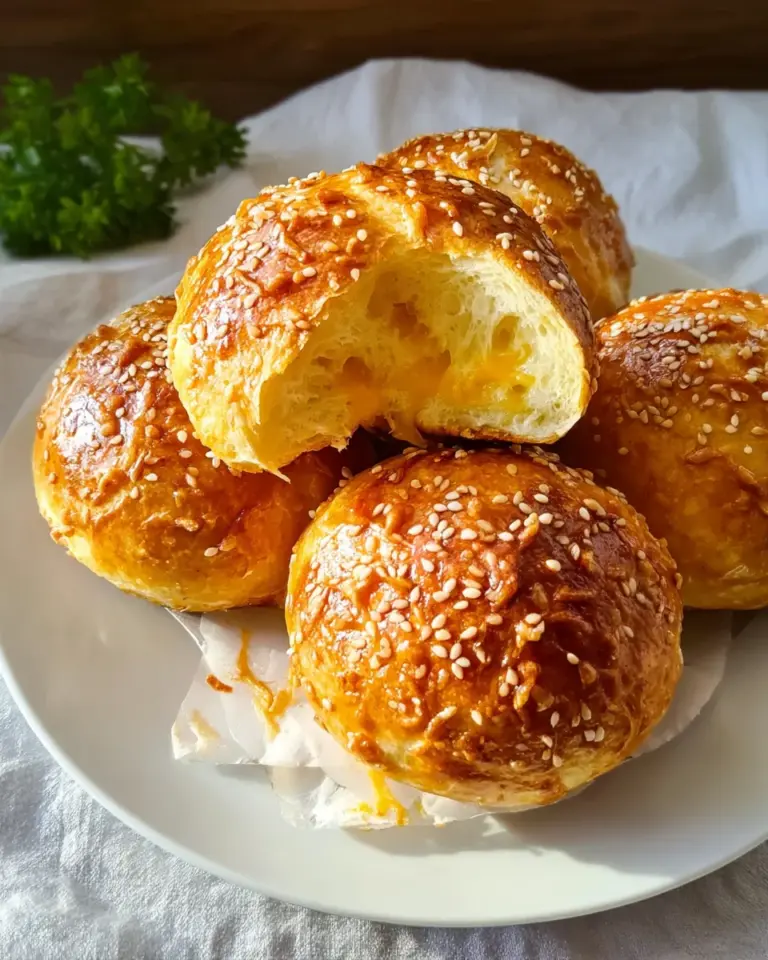 Brioche Brötchen mit Käse gefüllt
