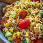 Bunter Reissalat mit Pesto Dressing