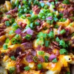 Chili Cheese Fries (Pommes mit Käse und turkey bacon überbacken)