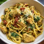 Cremige Pasta-Pfanne mit Hähnchen und Pestosauce