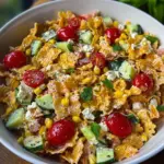 Crispy Pasta Salat mit Feta & Gemüse