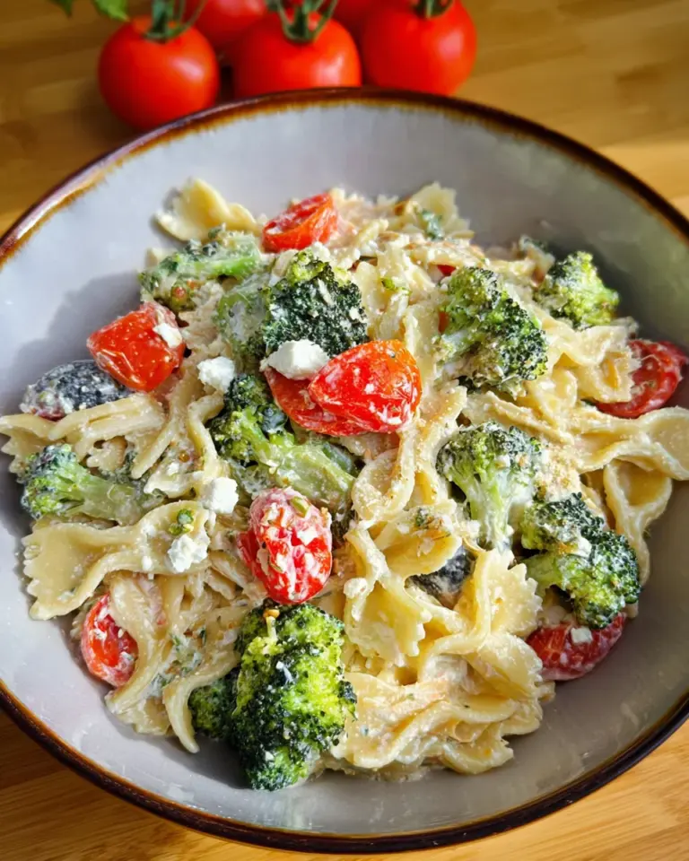 Feta Pasta mit Brokkoli und Tomaten