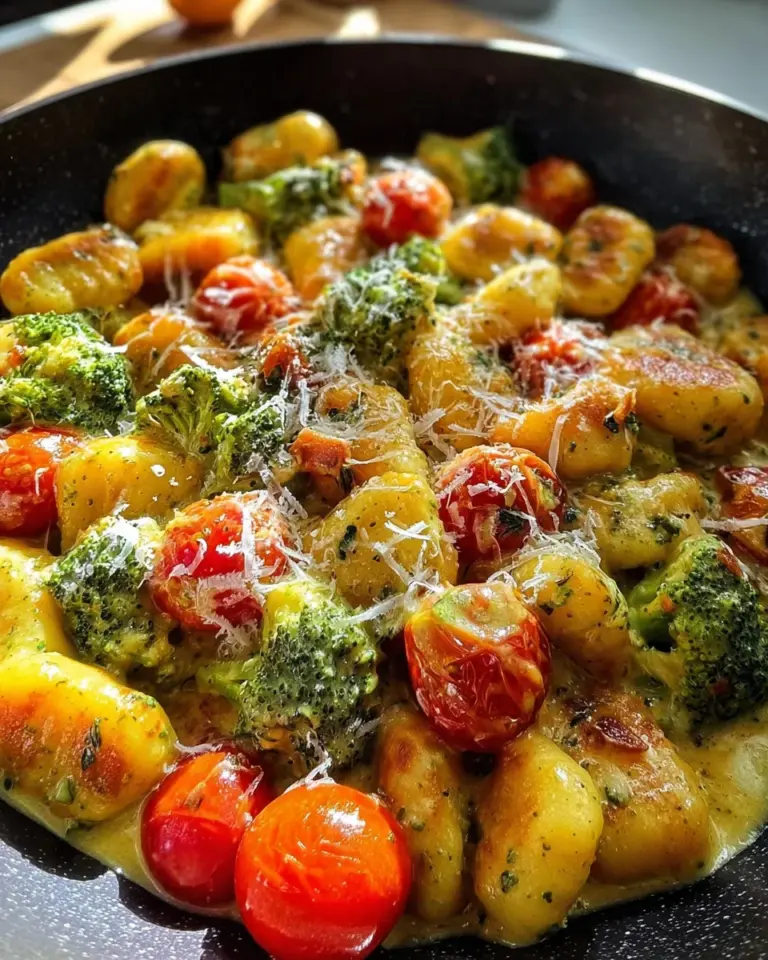 Gnocchi Pfanne mit Brokkoli und Tomaten in Pestorahm