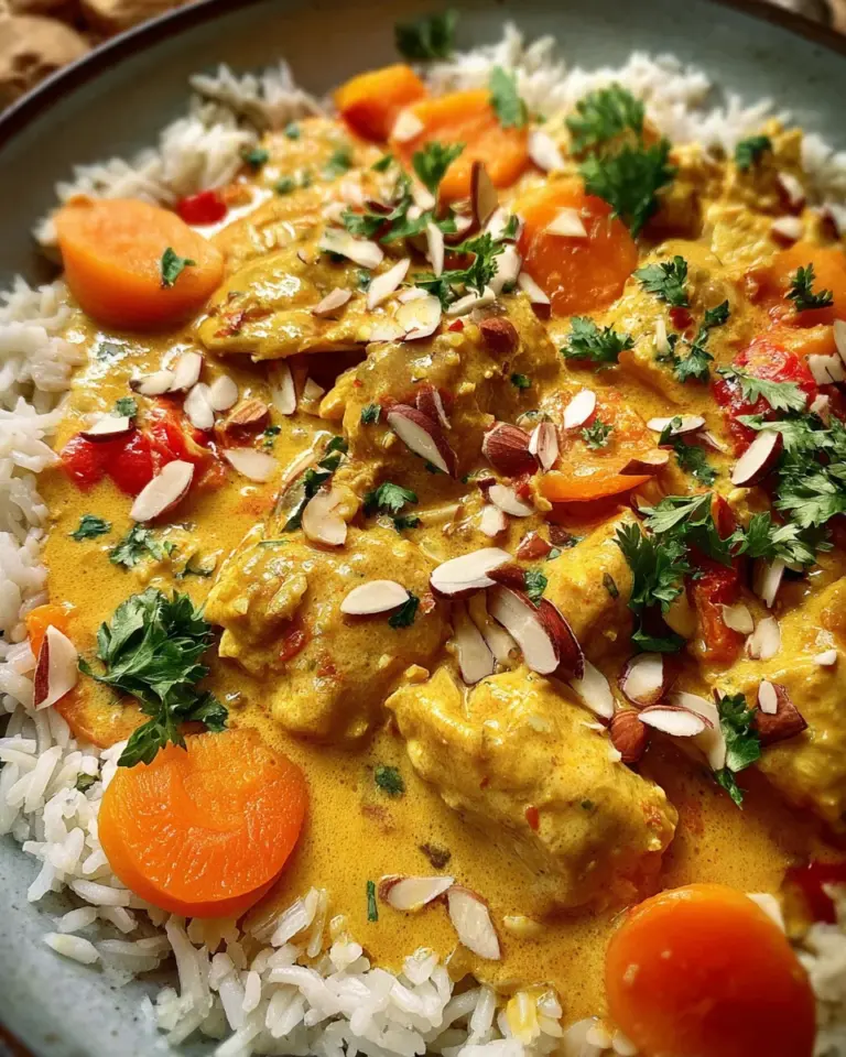 Hähnchen Curry mit Reis und Aprikosen / Mango
