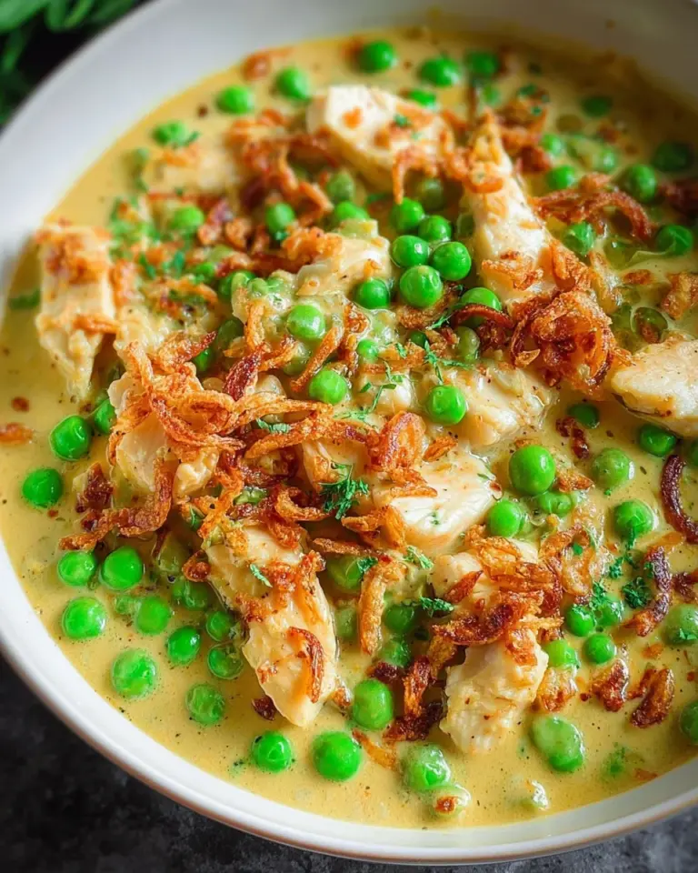 Hähnchen mit Erbsen in Senf-Sahne-Sauce