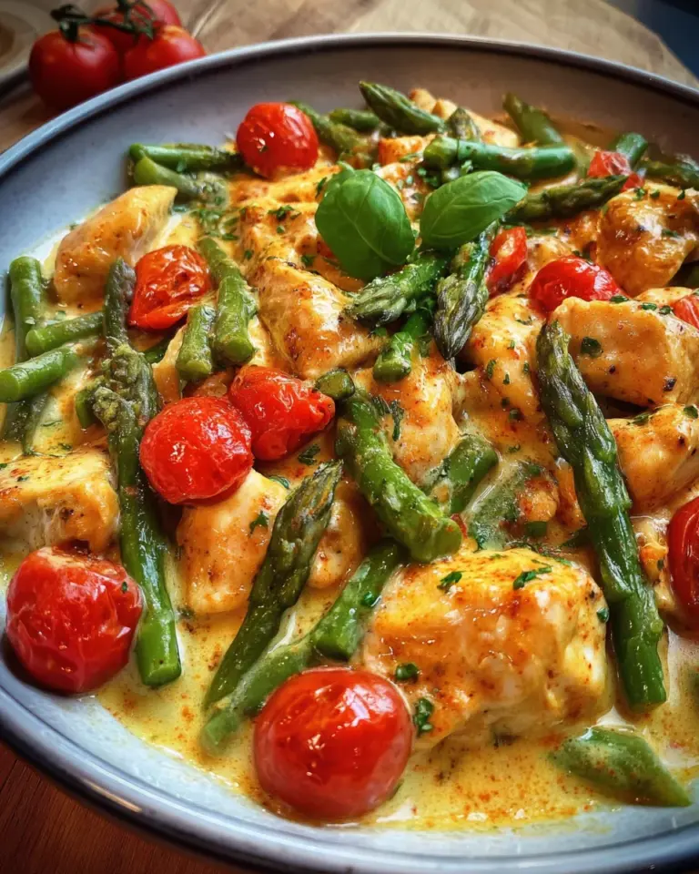 Hähnchen mit Spargel (schnelles Pfannenrezept)