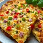 Herzhafter Ofenpfannkuchen mit Schinken und Käse