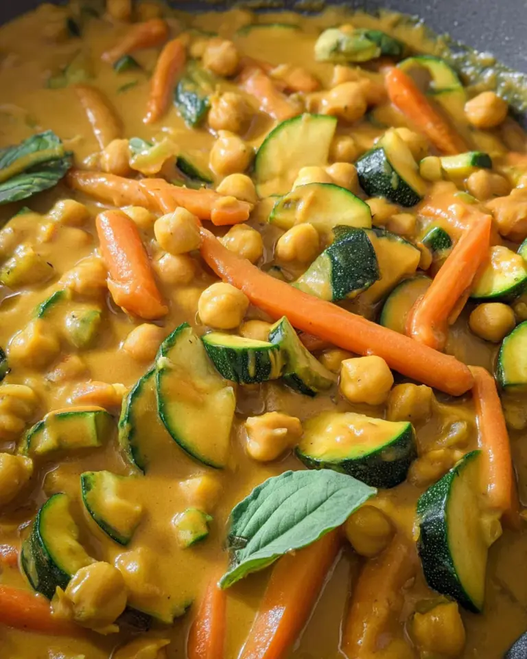 Kichererbsen-Curry mit Erdnuss-Sauce