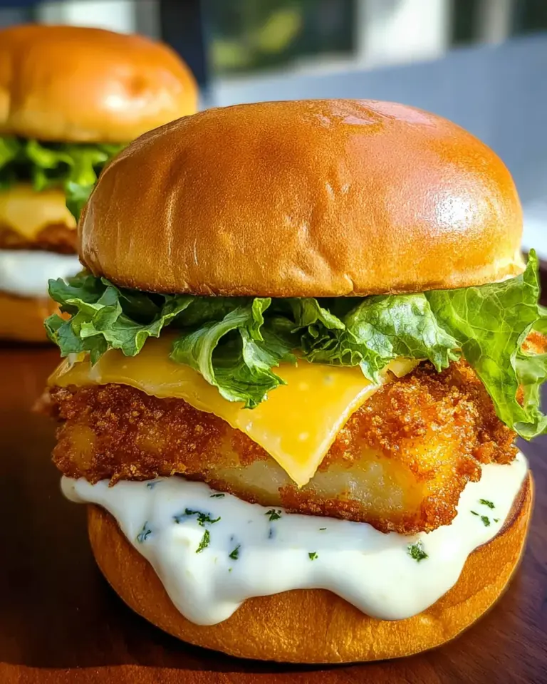 Knuspriger Burger mit Fisch