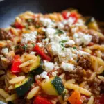 Kritharaki Hackfleisch Pfanne