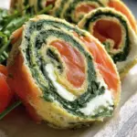 Lachs Frischkäse Rolle mit Spinat