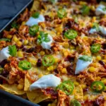Loaded Nachos mit BBQ Hähnchen