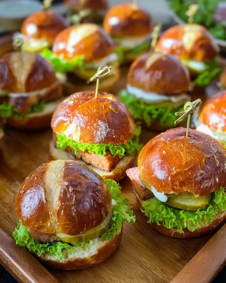 Mini Laugen Burger mit Leberkäse