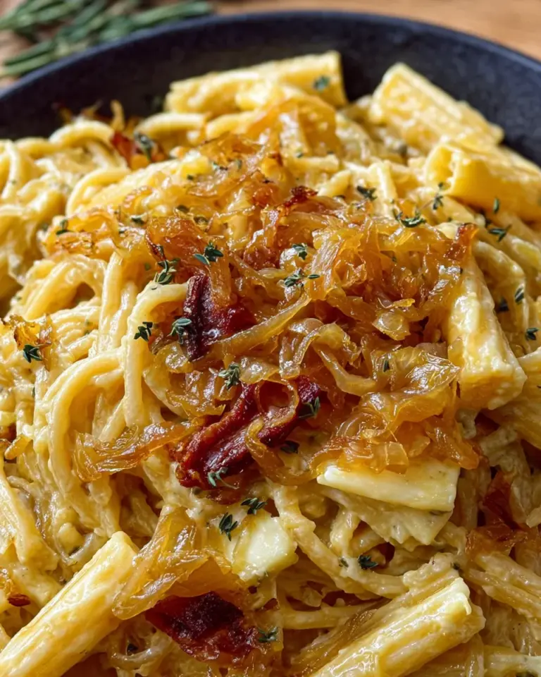 Nudeln mit karamellisierten Zwiebeln