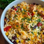 Ofenreis mit Hähnchen und Gemüse