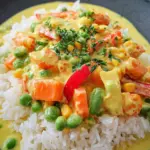 Reis mit Gemüse-Frischkäse-Sauce