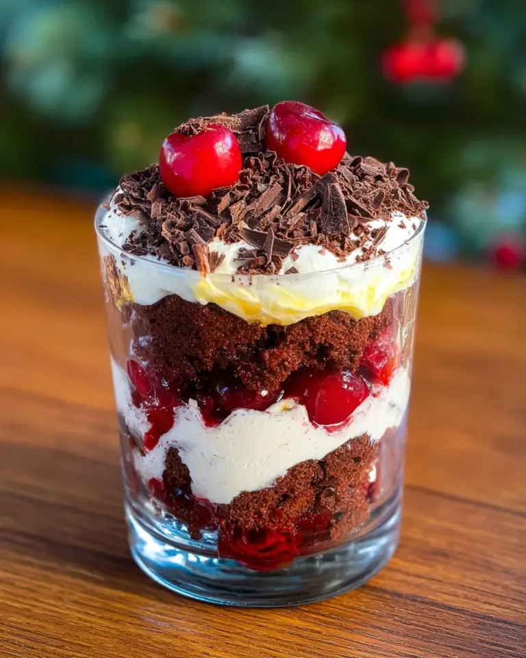 Schwarzwälder cherry juice Dessert im Glas