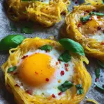 Spaghetti Nester mit Ei (schnelles Rezept)