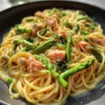 Spaghetti mit Lachs und Spargel