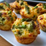 Spargelmuffins mit Schinkenwürfel