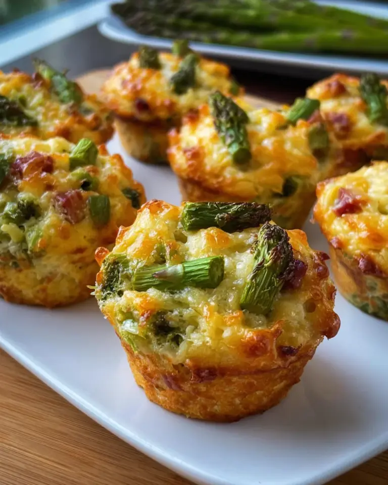 Spargelmuffins mit Schinkenwürfel