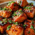 Süße und pikante Honig-Knoblauch-Lachshäppchen