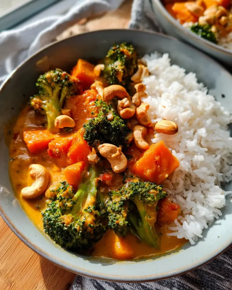 Süßkartoffel Curry mit Brokkoli