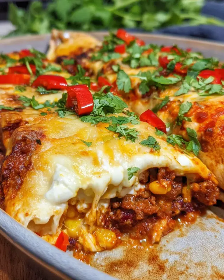 Überbackene Enchiladas mit Hackfleisch