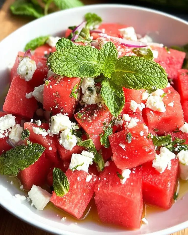 Wassermelonen-Feta-Salat mit Minze