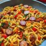 Würzige One-Pot Pasta mit Krakauer und Paprika