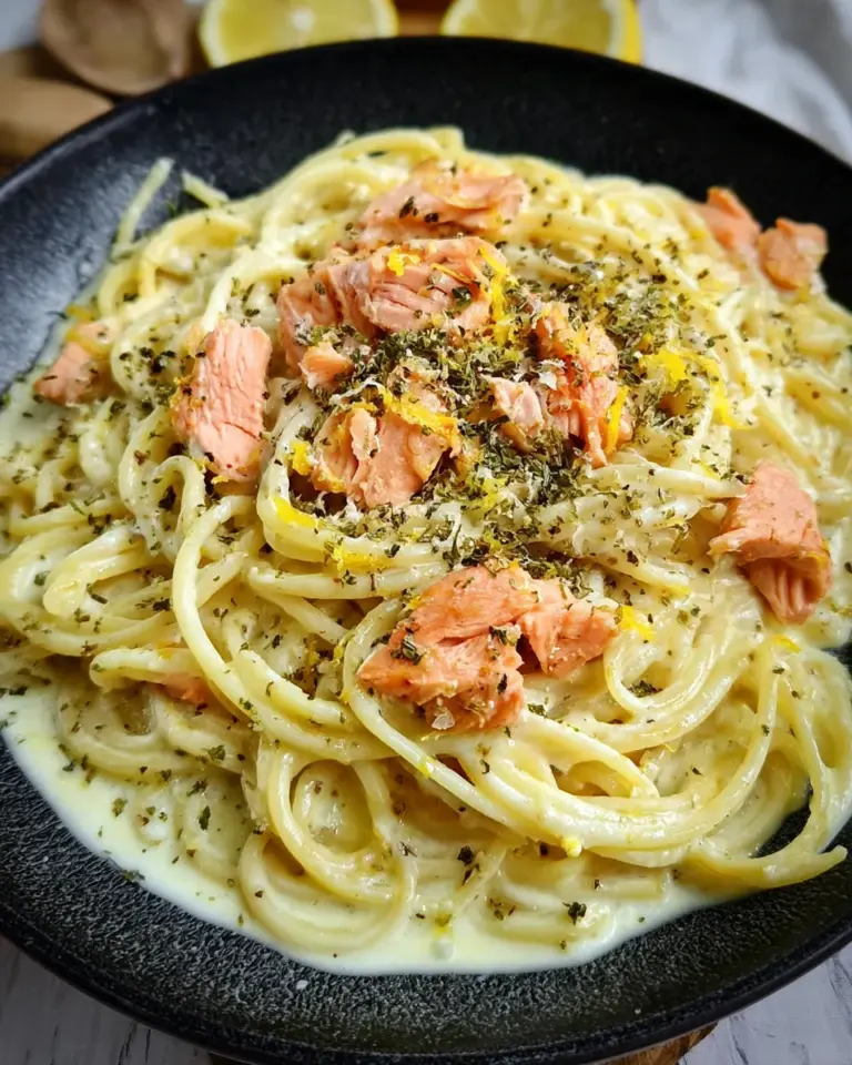 Zitronen Lachs Pasta