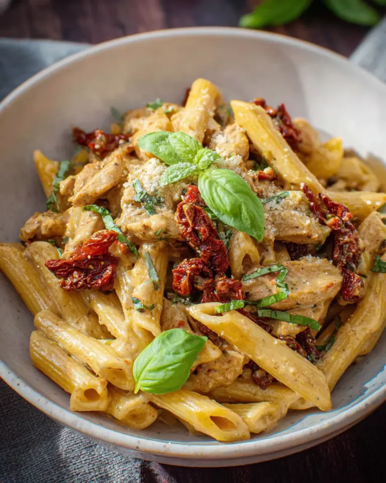 Einfache vegane Marry Me Chicken Pasta