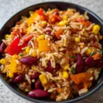 One-Pot-Reis mit Paprika, Bohnen und Mais