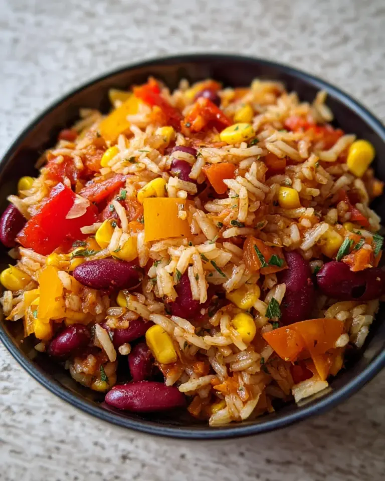 One-Pot-Reis mit Paprika, Bohnen und Mais