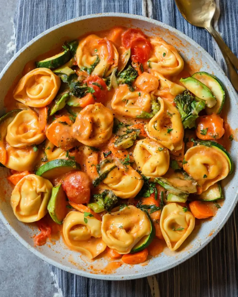 Cremige Tortellini-Pfanne mit Gemüse