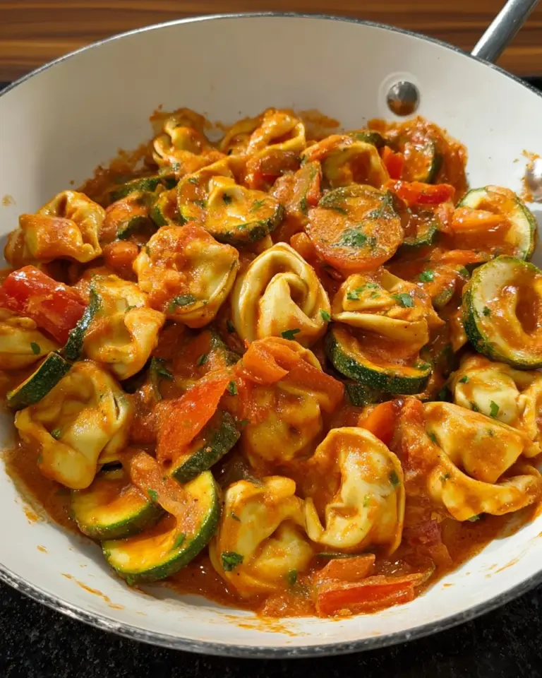 Cremige Tortellini Pfanne mit Gemüse