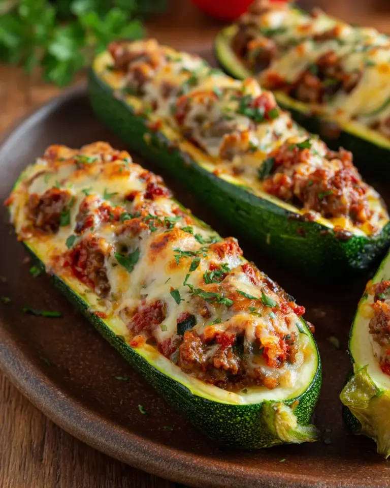 Gefüllte Zucchini Schiffchen