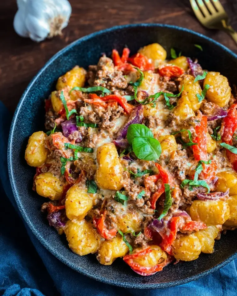 Gnocchi Pfanne mit Hackfleisch und Paprika