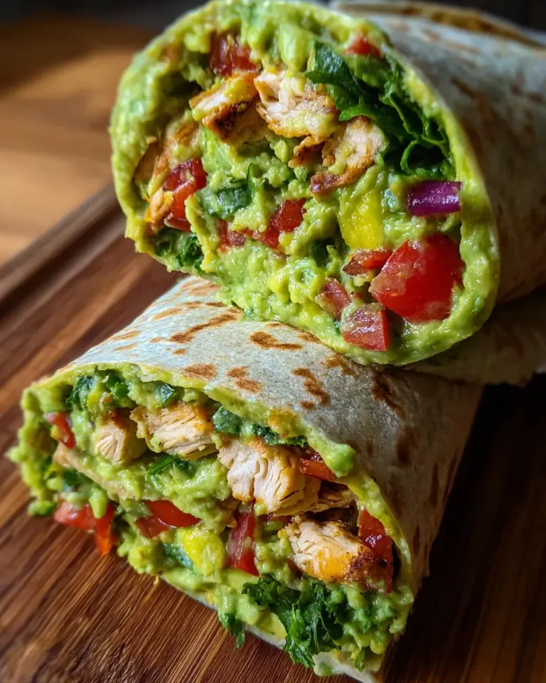 Guacamole Hähnchen Wraps