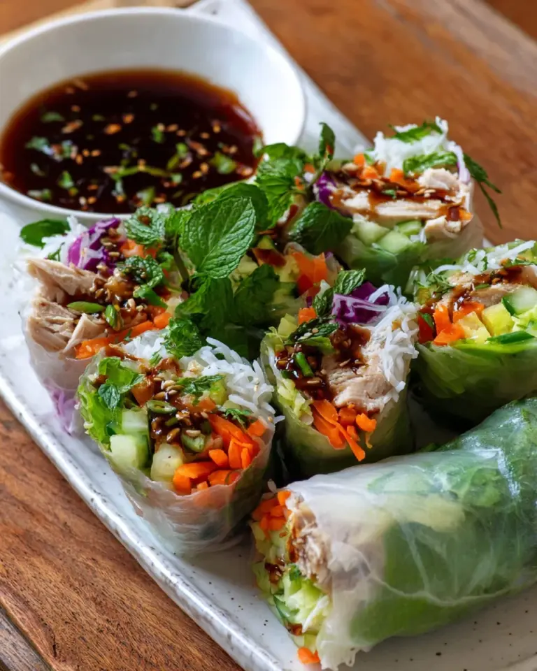 Hähnchen Teriyaki Reispapier Frühlingsrollen: Frisch & Lecker!
