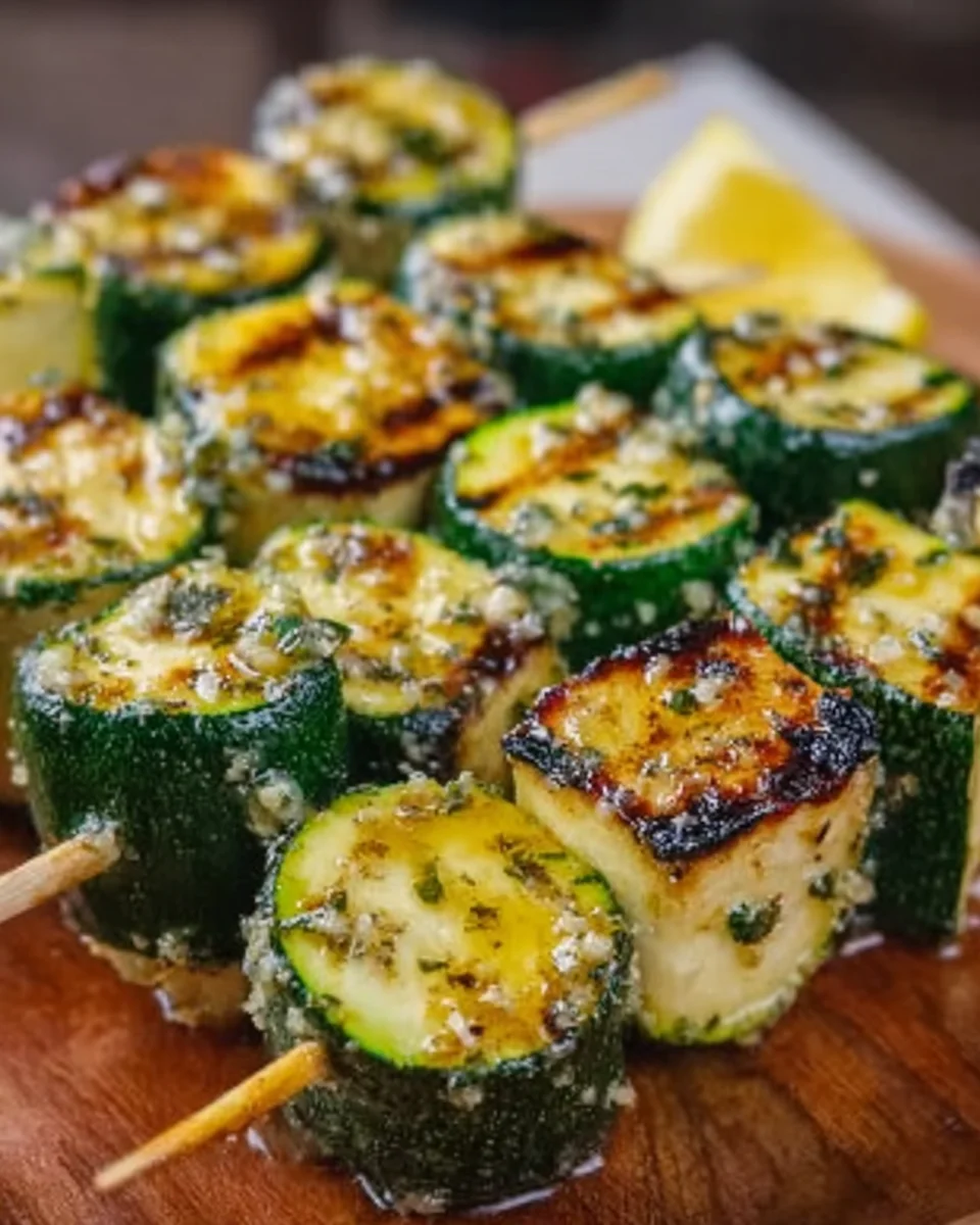 Knoblauch-Butter-Zucchini-Spieße